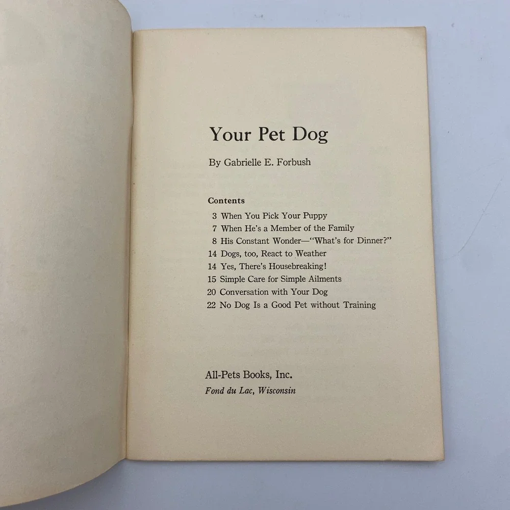 Vintage 1955 Your Pet Dog Gabrielle Forbush All-Pets Books Illustrated Paperback